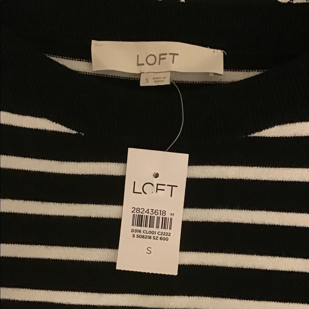Loft Women’s Black and White Striped Dress (NWT) - Picture 9 of 10